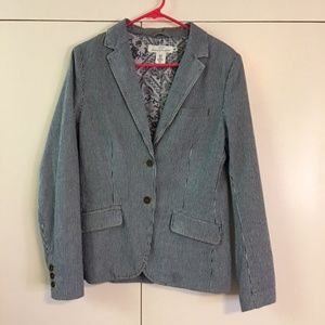 H & M blue and white striped cotton blazer